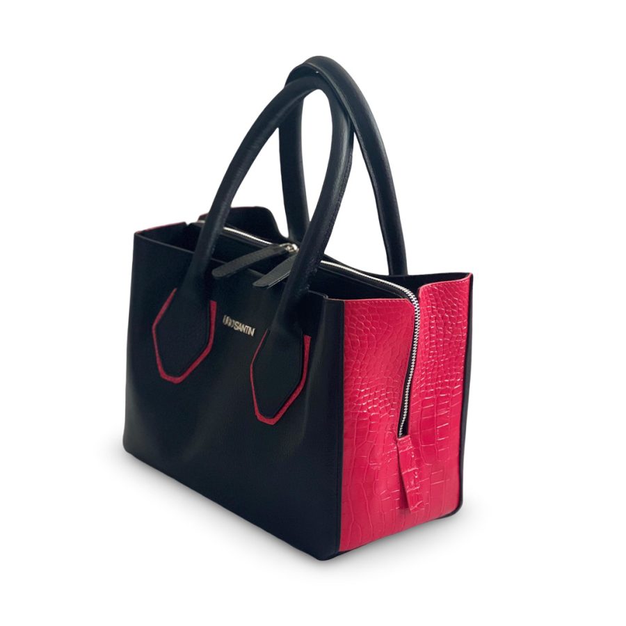 Cartera Jacinta - Negro con Fucsia crocco