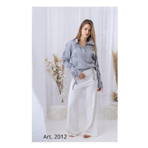 Sweater 2012 Tiras - Gris Perla