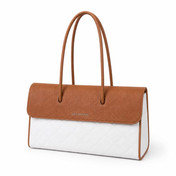 Cartera Regina - Blanco matelasé con suela