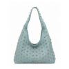 Cartera Minerva - celeste con tachas