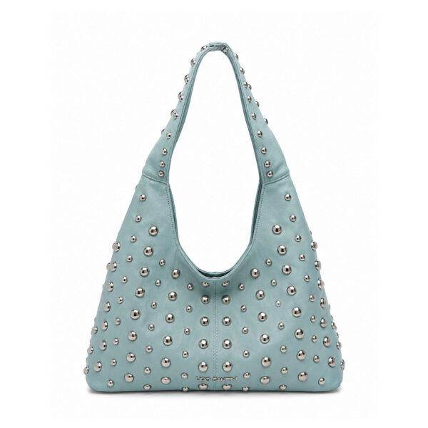 Cartera Minerva - celeste con tachas