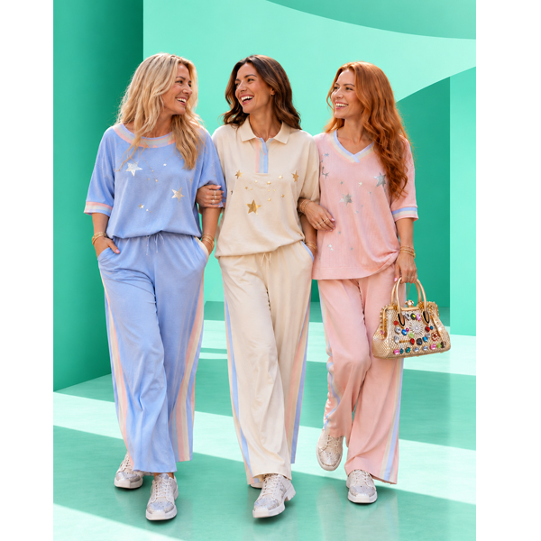 Pantalón Helena - Rosa, celeste y crudo