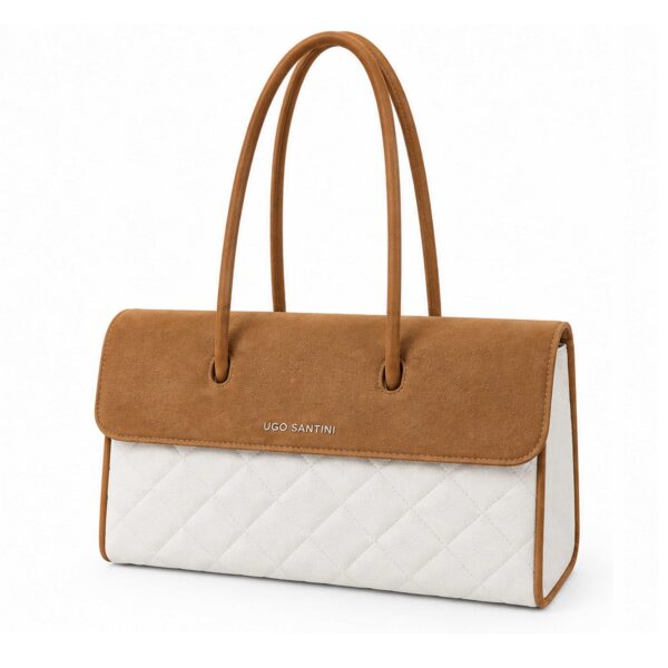 Cartera Regina - Blanco matelasé con suela